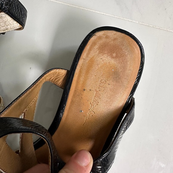 3.1 PHILLIP LIM Snake Skin Print Leather Buckle Ankle Strap Sandals Size 37 - Picture 5 of 6